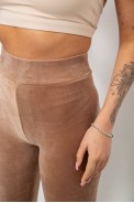 Лосини жіночі велюрові однотонні, колір мокко, 214R263-1 - фото № 4