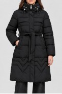 Куртка женская однотонная с капюшоном зимняя, цвет черный, 244R8806 - фото № 1