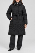 Куртка женская однотонная с капюшоном зимняя, цвет черный, 244R8806 - фото № 0