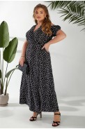 Платье женское на запах с принтом софт, цвет черный, 257R358-1 - фото № 2