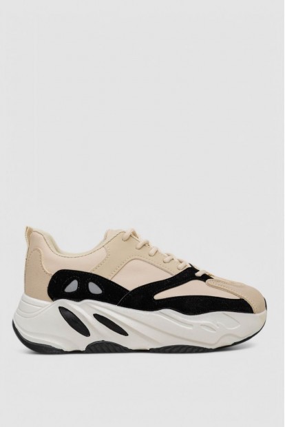 Кроссовки женские  -уценка, цвет бежево-черный, 248RC20-U-4