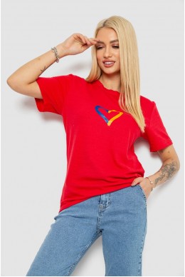Футболка жіноча з принтом, колір червоний, 238R330
