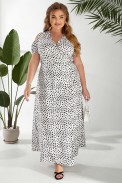 Платье женское на запах с принтом софт, цвет молочный, 257R358-1 - фото № 1