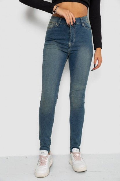 Джинси жіночі середньої посадки  -уцінка, колір синій, 247R6247-1-U-1