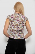 Блуза c цветочным принтом, цвет фиолетовый, 230R262 - фото № 3
