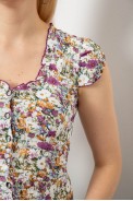 Блуза c цветочным принтом, цвет фиолетовый, 230R262 - фото № 4