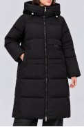 Куртка женская однотонная с капюшоном зимняя, цвет черный, 244R8809 - фото № 1