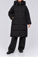 Куртка женская однотонная с капюшоном зимняя, цвет черный, 244R8809 - фото № 0