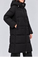 Куртка женская однотонная с капюшоном зимняя, цвет черный, 244R8809 - фото № 2