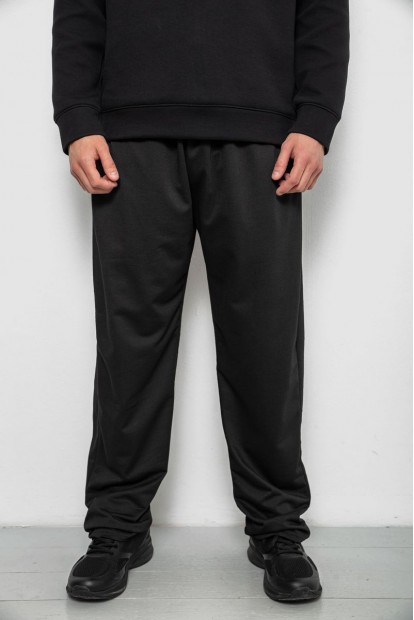 Спортивные штаны мужские однотонные, цвет черный, 244R41272