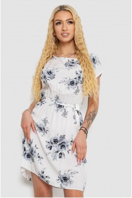 Сукня однотонна, колір молочно-сірий, 214R0225-4