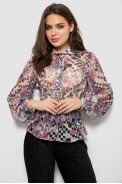Блуза жіноча з принтом шифонова, колір різноколір, 230R1502-2 - фото № 0