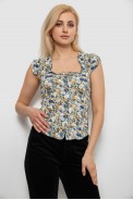 Блуза з квітковим принтом, колір джинс, 230R262 - фото № 0