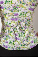Блуза c цветочным принтом, цвет молочно-сиреневый, 230R262 - фото № 4