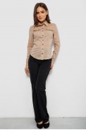 Рубашка женская однотонная  -уценка, цвет бежевый, 230R068-8-U-2 - фото № 1