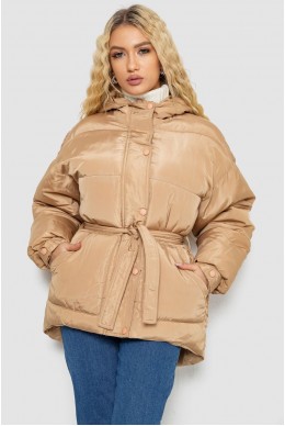 Куртка женская демисезонная с поясом, цвет бежевый, 207R2023