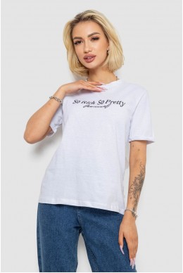 Футболка женская с принтом, цвет бело-черный, 238R57399