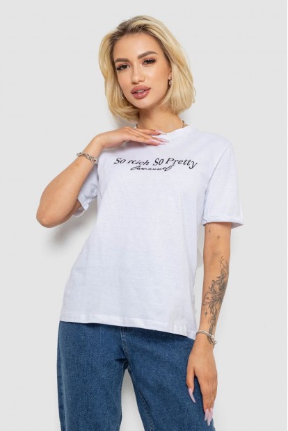 Футболка женская с принтом, цвет бело-черный, 238R57399