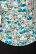 Блуза c цветочным принтом, цвет бирюзовый, 230R262 - фото № 4