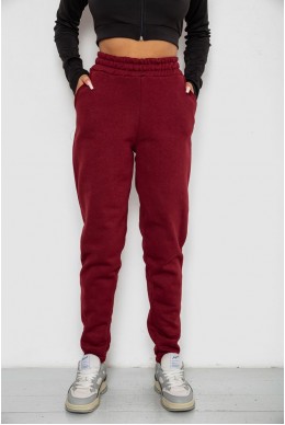 Спортивні штани жіночі на флісі  -уцінка, колір бордовий, 238R58671-U-27