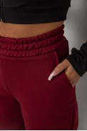Спортивные штаны женские на флисе  -уценка, цвет бордовый, 238R58671-U-27 - фото № 4