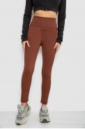 Лосины в рубчик  -уценка, цвет коричневый, 221R607-U-2 - фото № 0