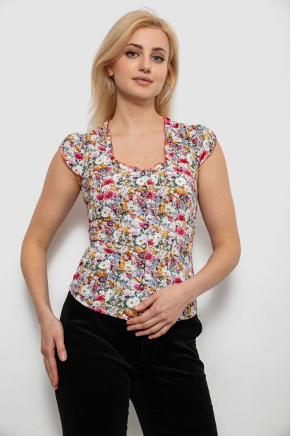 Блуза c цветочным принтом, цвет красный, 230R262