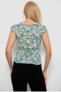Блуза c цветочным принтом, цвет синий, 230R262 - фото № 3
