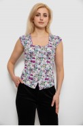 Блуза c цветочным принтом, цвет сиреневый, 230R262 - фото № 0