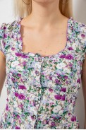 Блуза c цветочным принтом, цвет сиреневый, 230R262 - фото № 4