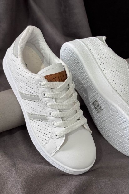 Кеди жіночі, колір біло-сірий, 248RR67