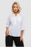 Блуза однотонная  -уценка, цвет белый, 230R97-1-U-13 - фото № 0