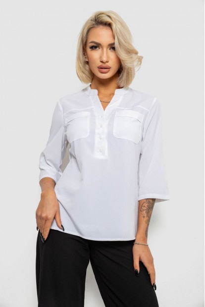 Блуза однотонная  -уценка, цвет белый, 230R97-1-U-13