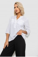 Блуза однотонная  -уценка, цвет белый, 230R97-1-U-14 - фото № 2