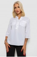 Блуза однотонна  -уцінка, колір білий, 230R97-U-5 - фото № 0