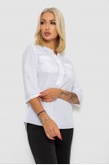 Блуза однотонна  -уцінка, колір білий, 230R97-U-5 - фото № 2