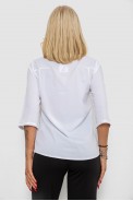 Блуза однотонна  -уцінка, колір білий, 230R97-U-5 - фото № 3