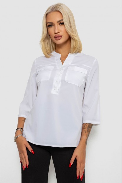 Блуза однотонная  -уценка, цвет белый, 230R97-U-5