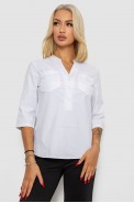 Блуза однотонна  -уцінка, колір білий, 230R96-13-U-4 - фото № 0