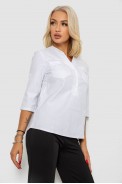 Блуза однотонна  -уцінка, колір білий, 230R96-13-U-4 - фото № 2