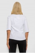 Блуза однотонна  -уцінка, колір білий, 230R96-13-U-5 оптом - фото № 3