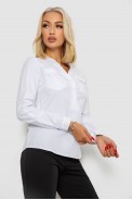 Блуза однотонна  -уцінка, колір білий, 230R96-12-U-7 - фото № 2
