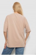 Футболка женская однотонная, цвет бежевый, 244R2023 - фото № 3