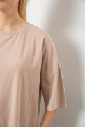 Футболка женская однотонная, цвет бежевый, 244R2023 - фото № 4