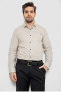 Рубашка мужская однотонная с принтом, цвет бежевый, 186R2011 - фото № 0