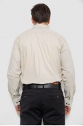 Рубашка мужская однотонная с принтом, цвет бежевый, 186R2011 - фото № 3