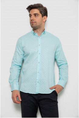 Рубашка мужская однотонная, цвет голубой, 214R7075