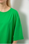 Футболка женская однотонная, цвет зеленый, 244R2023 - фото № 4