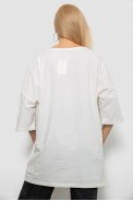Футболка женская с принтом, цвет молочный, 244R3019 - фото № 3