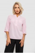Блуза однотонна  -уцінка, колір рожевий, 230R97-1-U-12 оптом - фото № 0